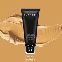 NOTE LUMINOUS MOISTURIZING FOUNDATION Halal Foundation, Vegan Foundation, Paraben Free Foundation, Cruelty Free Foundation,Moisturising Foundation, Natural, Dry Skin, SPF 15, Evens skin tone, Long Lasting