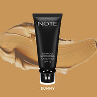 NOTE LUMINOUS MOISTURIZING FOUNDATION Halal Foundation, Vegan Foundation, Paraben Free Foundation, Cruelty Free Foundation,Moisturising Foundation, Natural, Dry Skin, SPF 15, Evens skin tone, Long Lasting